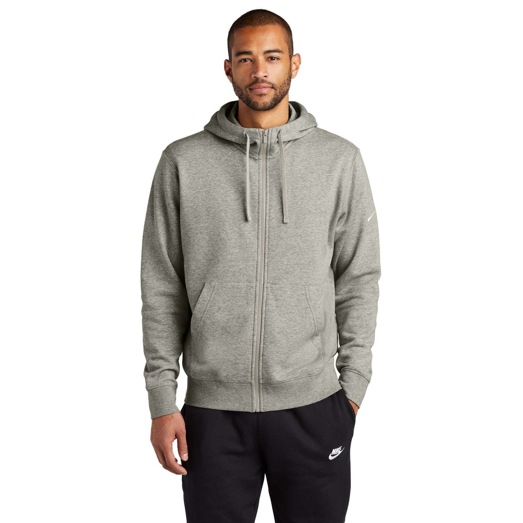Nike-Nike Club Fleece Sleeve Swoosh Full-Zip Hoodie NKDR1513-MedTech-3